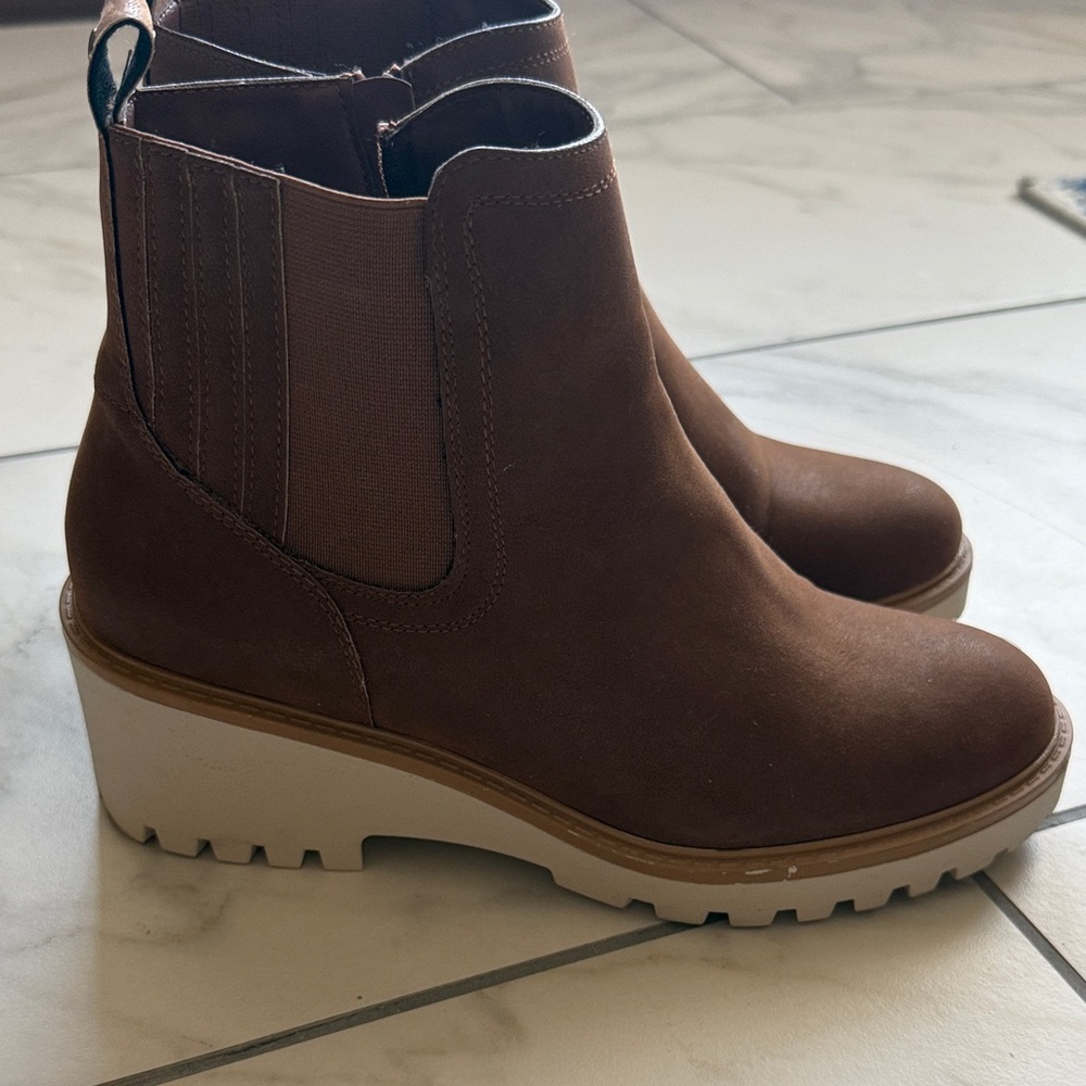 Maurices Brown Ankle Boots with Wedge Sole